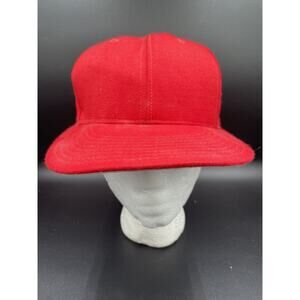 Vtg Roxxi Hat Blank Trucker Cap Red Made In USA Adjustable SnapBack Adjustable